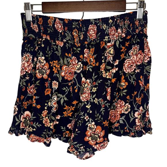 AE American Eagle Womens Flowy Floral Print Shorts Navy Blue Size Small - Picture 3 of 5